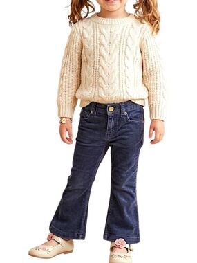 RALPH LAUREN blue label dark blue retro style corduroy flare bell bottom pants 4